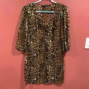 Express cheetah print cover up